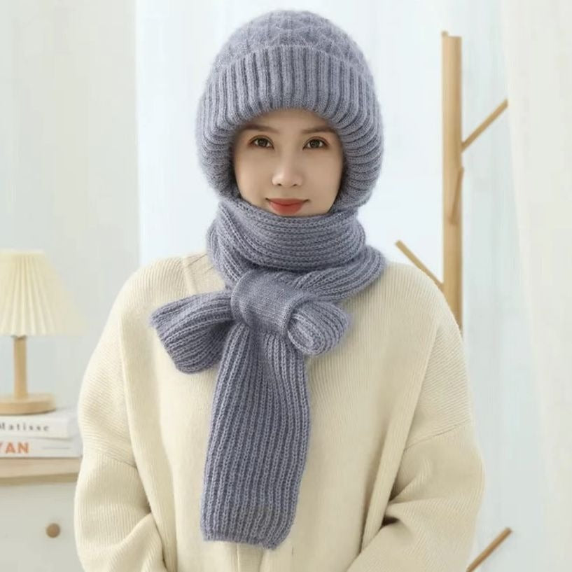Adult Hat with Integrated Scarf | Ideal for Winter