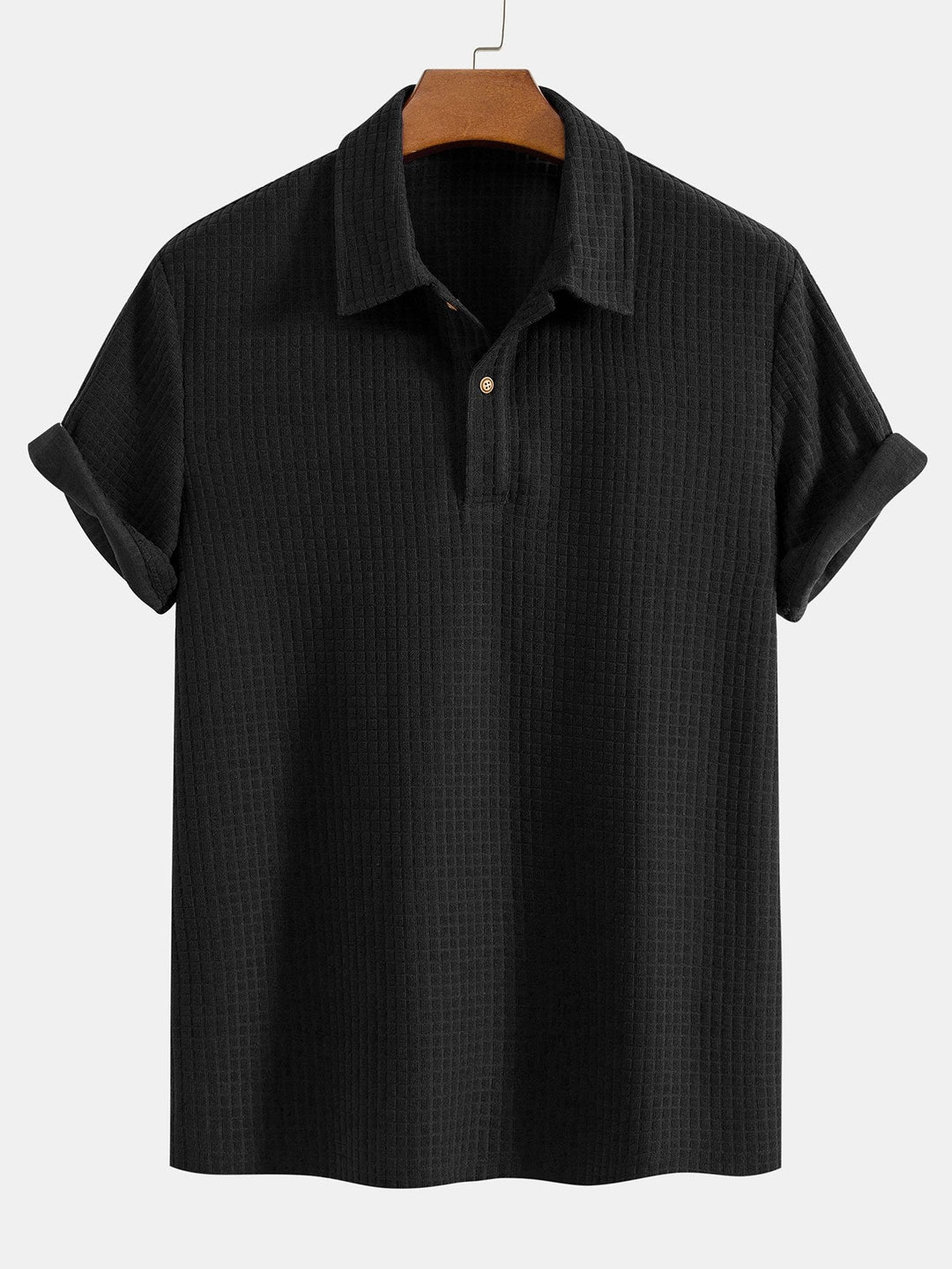 Men's Short Sleeve Polo Shirt with a Structured Button-Down Collar | Ideal for Summer