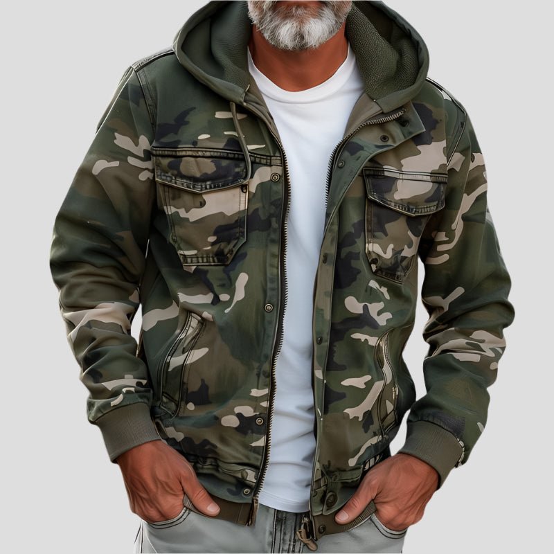Hoodie met Camouflagepatroon en Cargozakken voor Mannen | Ideaal voor Lente en Herfst