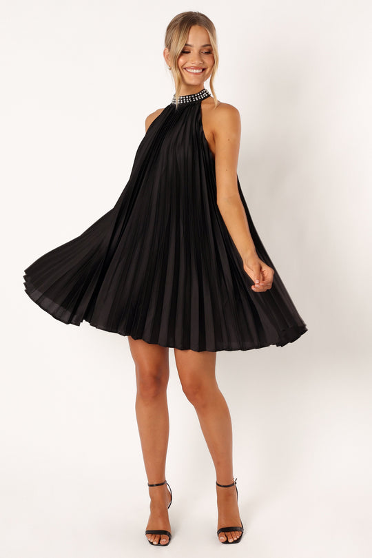 Lizzy Halterneck Mini Dress - Black