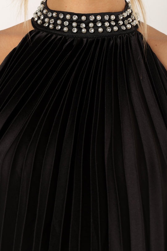 Lizzy Halterneck Mini Dress - Black