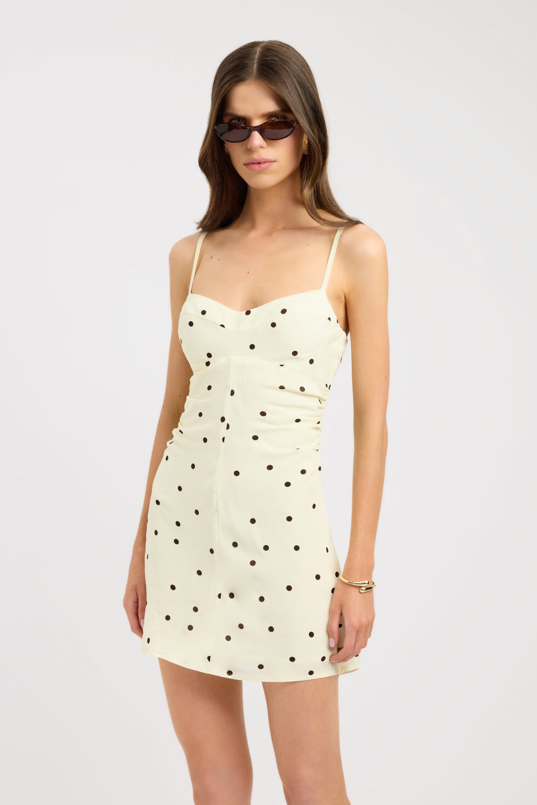 Women's | Mini Dress | Sweetheart Neckline | Shoulder Straps | Polka Dot Print | Stylish | Elegant