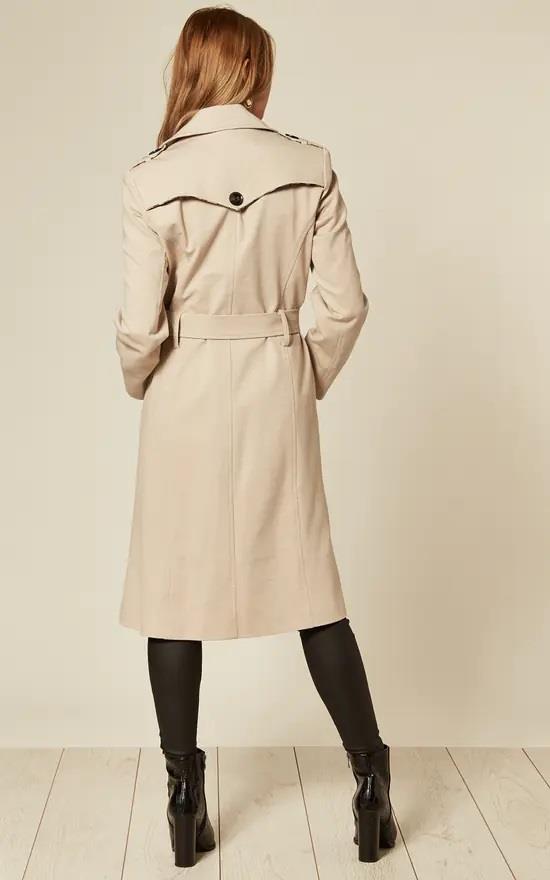 Women's Lightweight Military Duster Trench Coat | With Belt Closure and Epaulets | Spring and Summer Coat