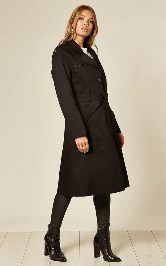 Women's Lightweight Military Duster Trench Coat | With Belt Closure and Epaulets | Spring and Summer Coat