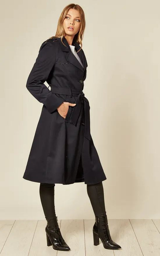 Women's Lightweight Military Duster Trench Coat | With Belt Closure and Epaulets | Spring and Summer Coat