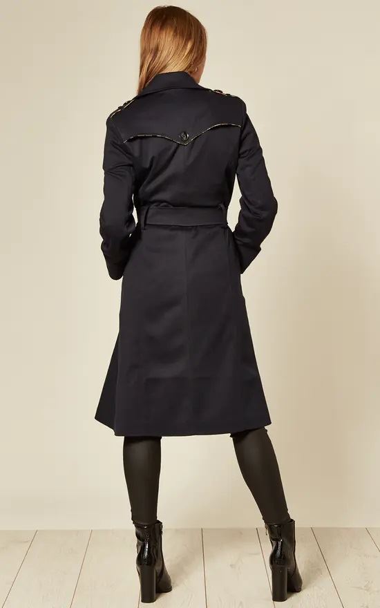 Women's Lightweight Military Duster Trench Coat | With Belt Closure and Epaulets | Spring and Summer Coat