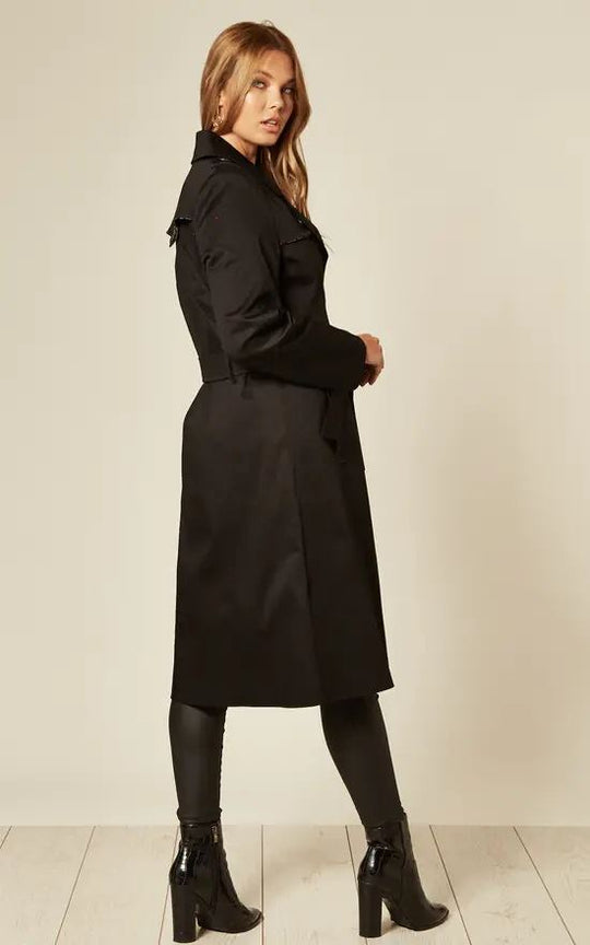 Women's Lightweight Military Duster Trench Coat | With Belt Closure and Epaulets | Spring and Summer Coat