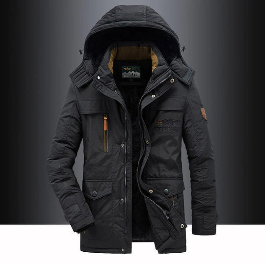 Parka Mi-Long met Capuchon en Ritsluiting voor Mannen | Ideaal voor de Winter