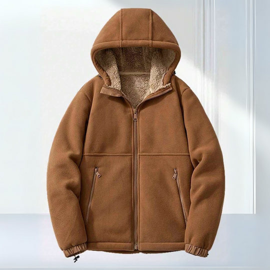 Heren Fleece Winterjas | Met Capuchon & Ritssluitingen | Lichtgewicht en Warm