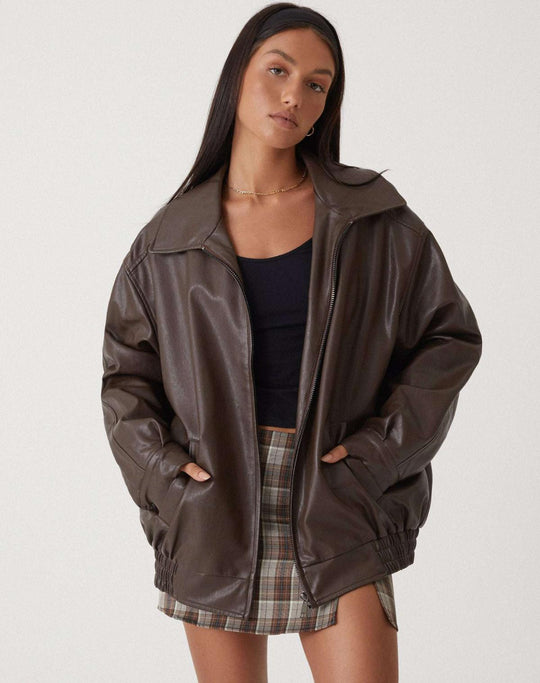 Women's Leather Jacket | Oversized Fit | Lightweight Low