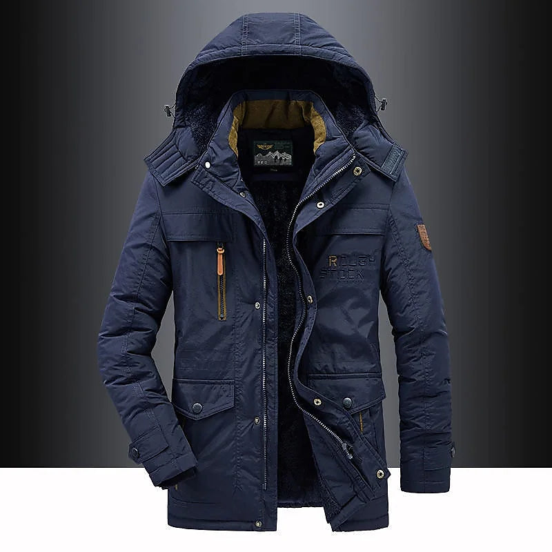 Parka Mi-Long met Capuchon en Ritsluiting voor Mannen | Ideaal voor de Winter