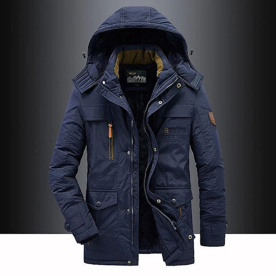 Parka Mi-Long met Capuchon en Ritsluiting voor Mannen | Ideaal voor de Winter